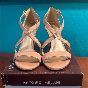 ANTONIO MELANI Women's Peach Strappy Heels